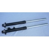 PŘEDNÍ TLUMIČE (PÁR) - ČERNÉ KLUZÁKY - JAWA 300CL, 350CL KÝVAČKA, PÉRÁK + MODEL 42